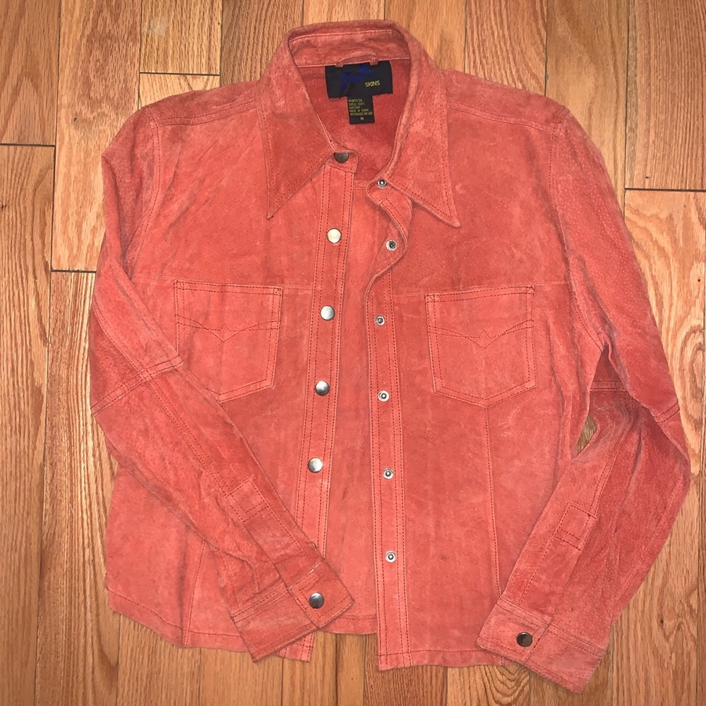 Vintage early 2000s suede shirt jacket